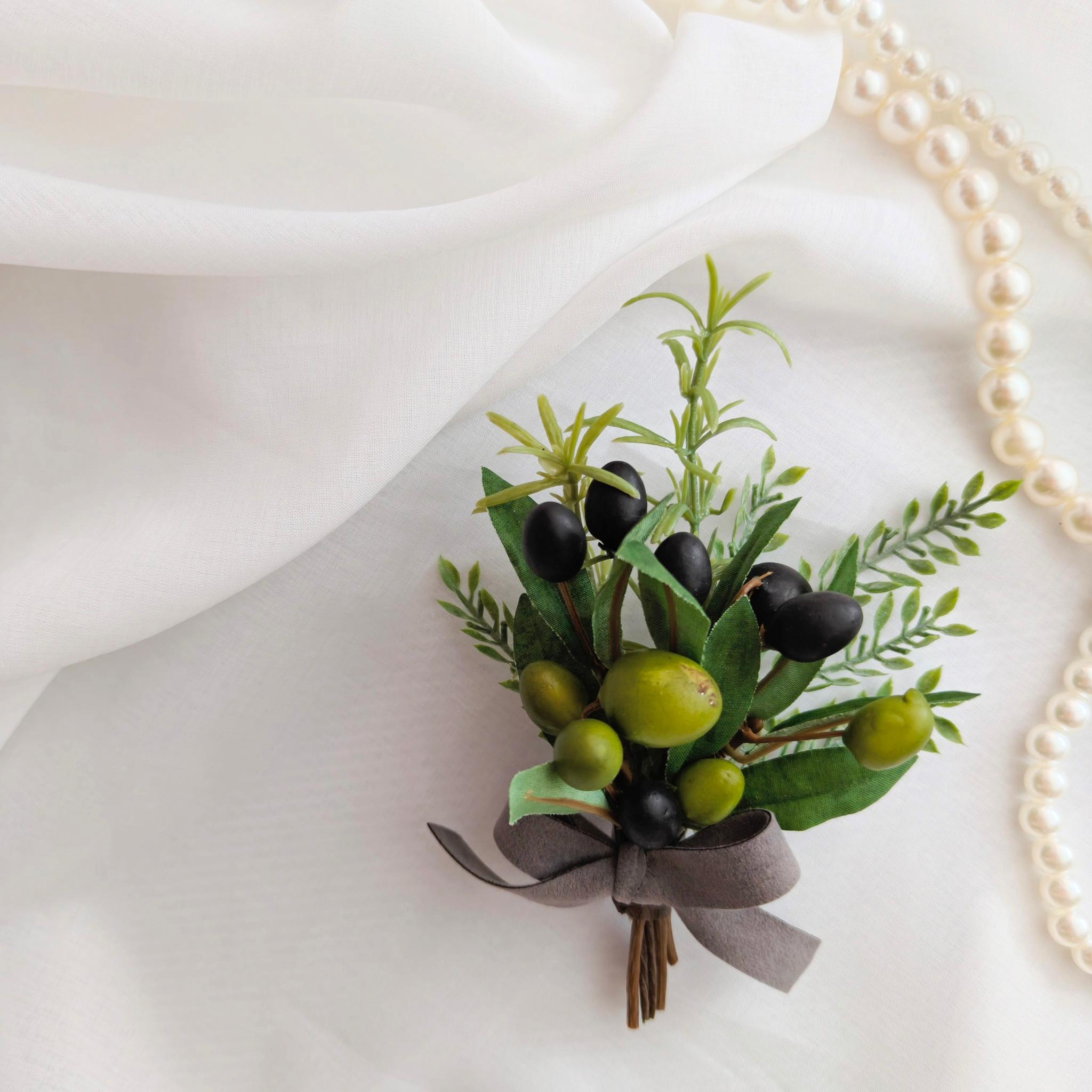 オリーブのグリーンコサージュ 親子コサージュ 入学式 入学式 卒業式 大人フォーマル シンプル 春 | 4枚目